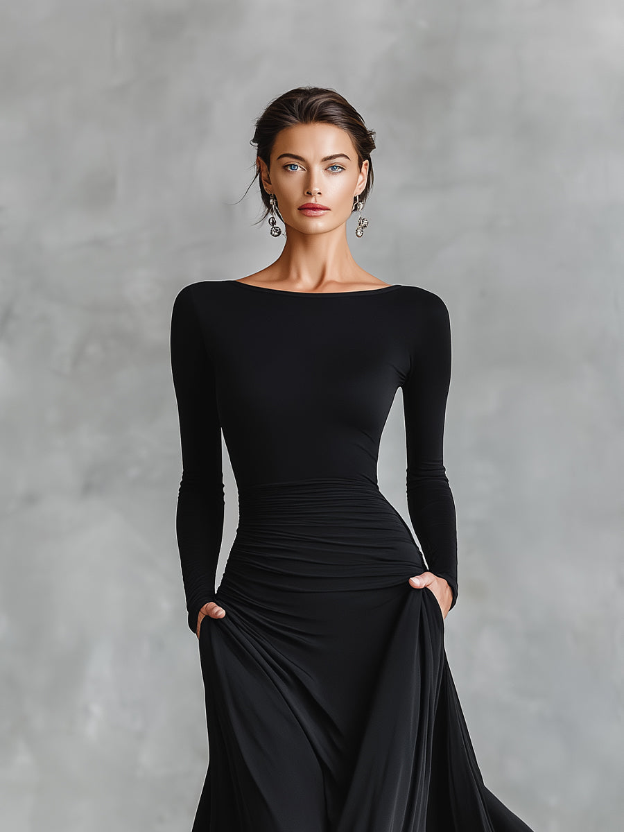 Rubi | Elegant Black Maxi Dress