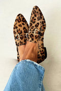 Gia | Leopard Buckle Strap Flats