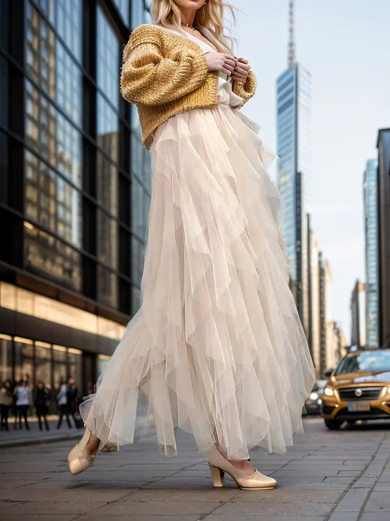 Cecil | Stylish Mesh Layered Tutu Skirt