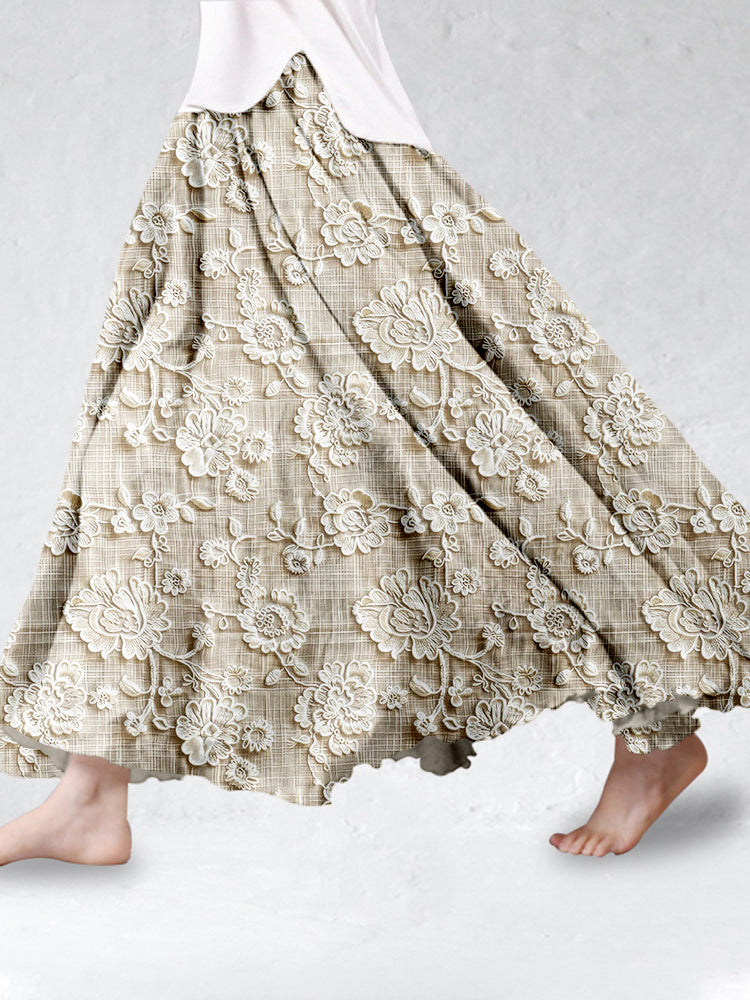 Caliane | Skirt with Floral Lace Pattern