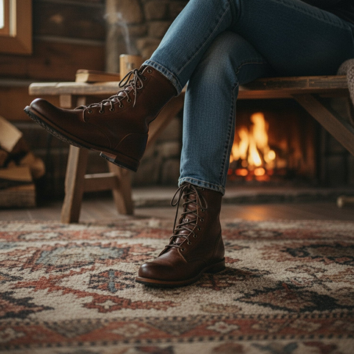 GEORGINA | LACE-UP MID-CALF BOOTS