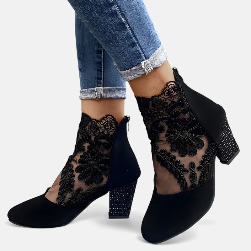PIPPA | LACE HEELED ANKLE BOOTS
