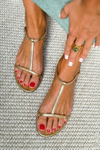 Anouk | Golden Thin Strap Sandal