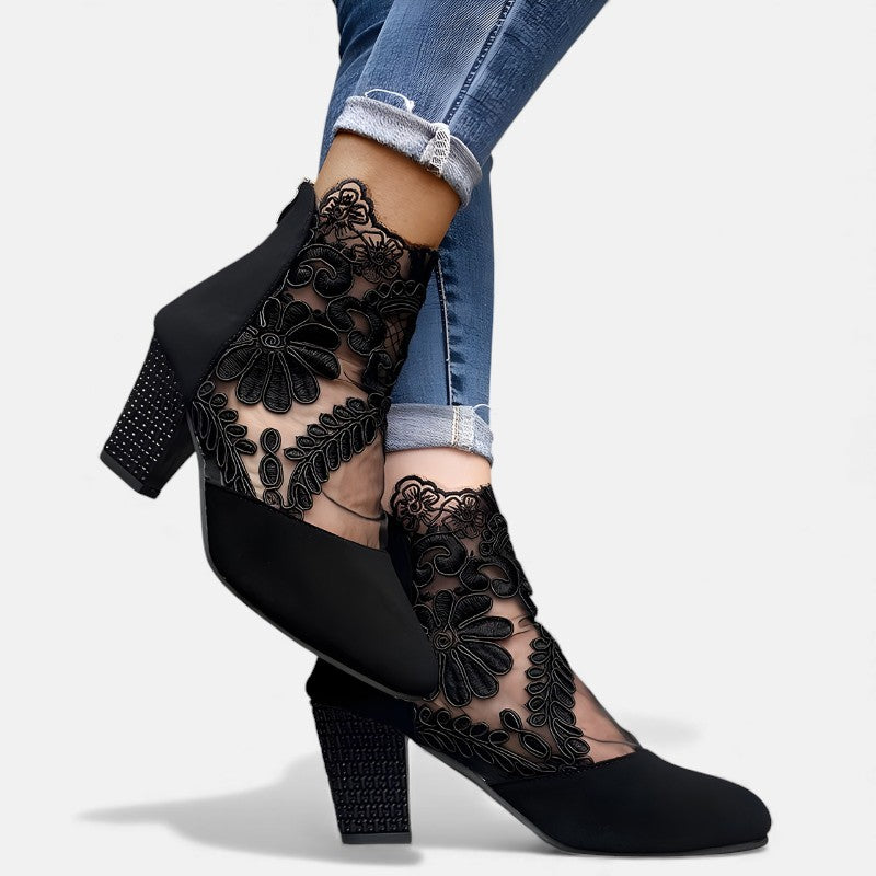 PIPPA | LACE HEELED ANKLE BOOTS