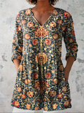 Celine | Paisley Print V-Neck Blouse