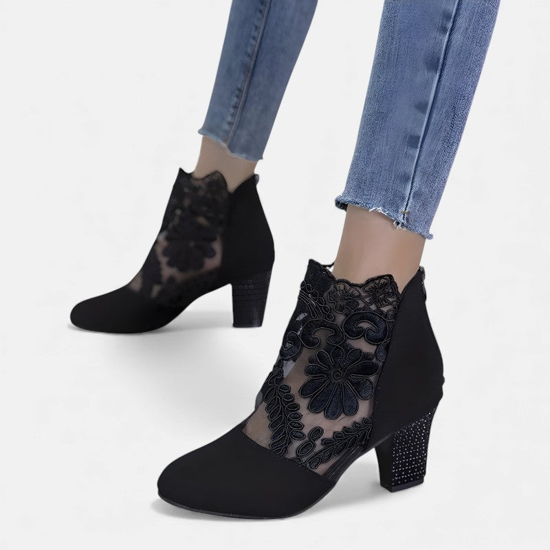 PIPPA | LACE HEELED ANKLE BOOTS