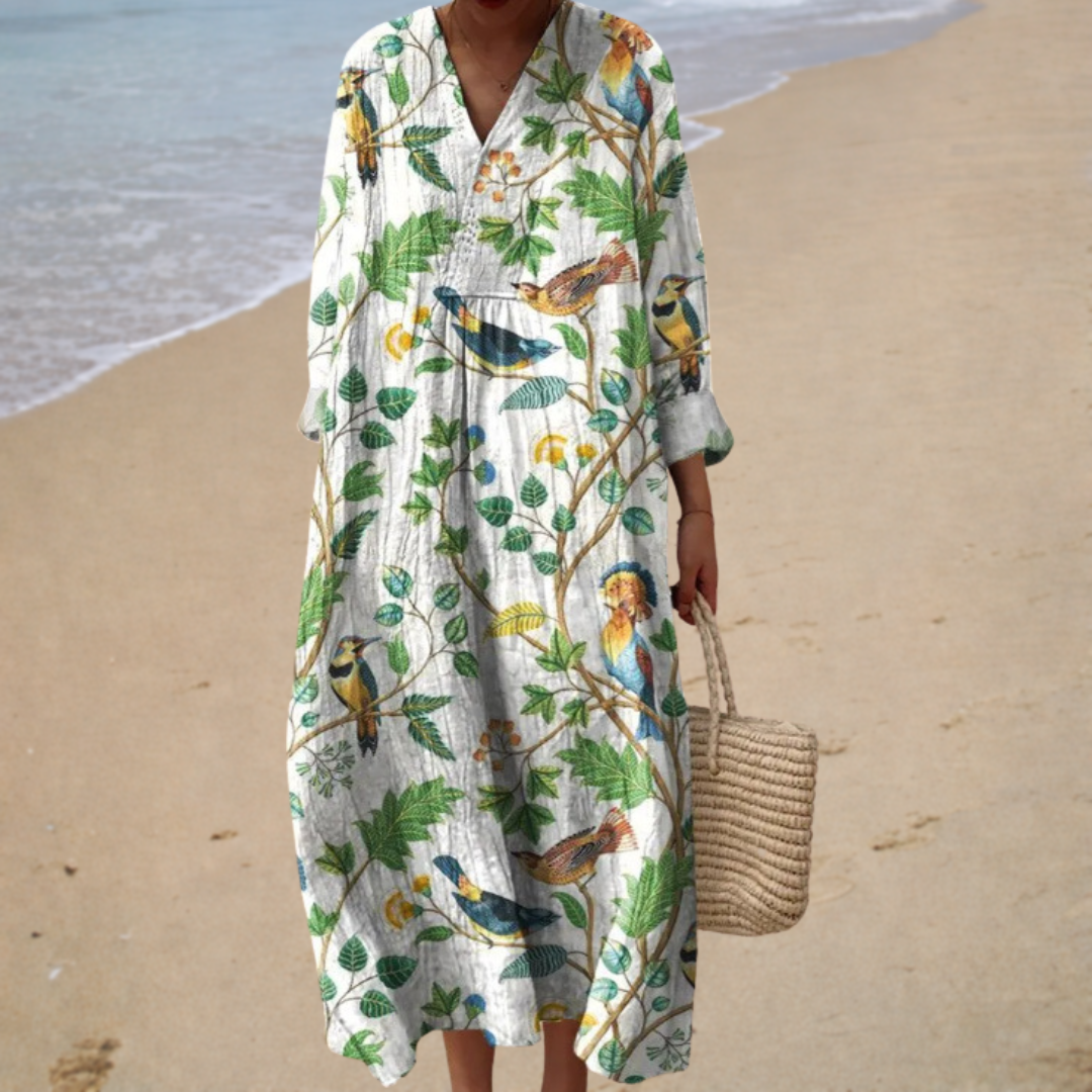 Figure-flattering Summer Dress with Print
