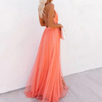 Geneva | Coral Light Maxi Dress
