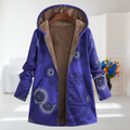 Vittoria | Purple Mandala Fleece-Lined Hooded Coat