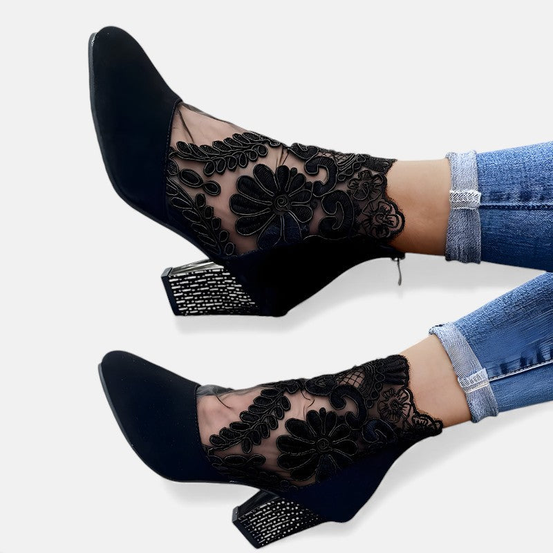 PIPPA | LACE HEELED ANKLE BOOTS