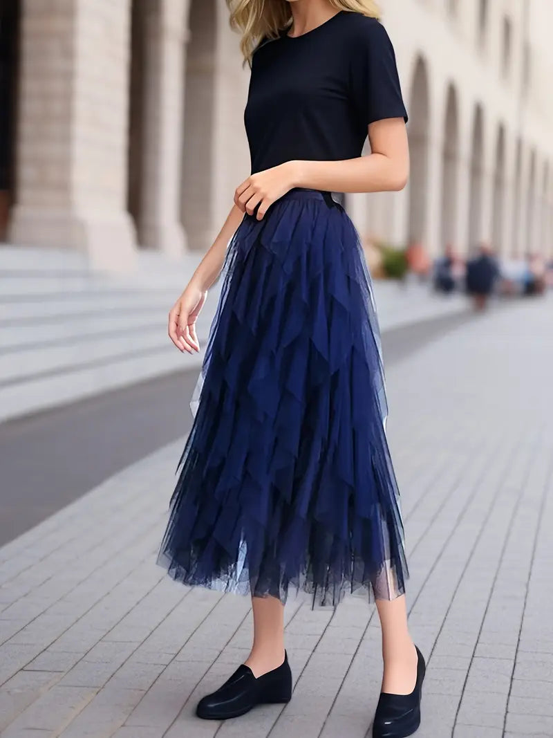 Cecil | Stylish Mesh Layered Tutu Skirt