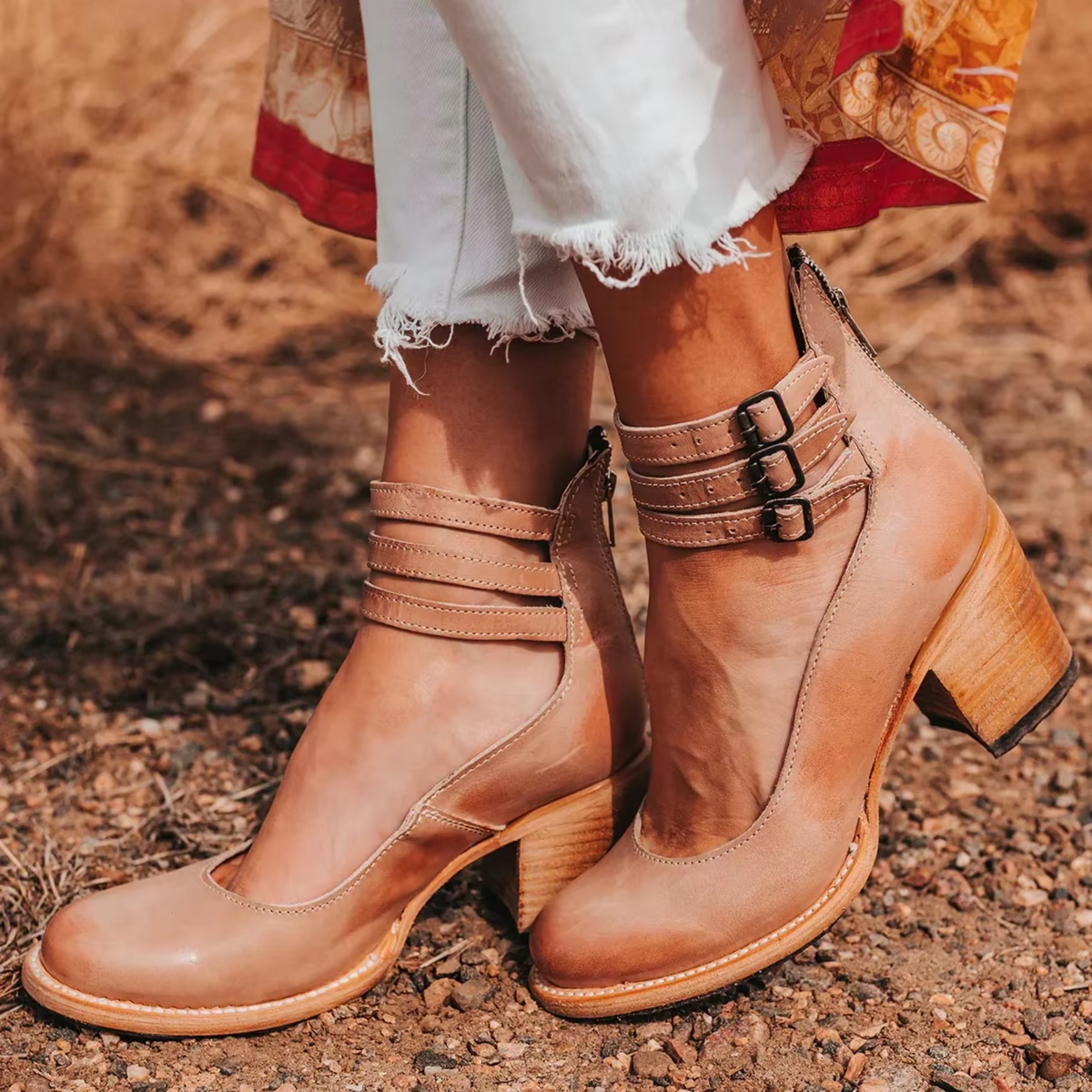 WINIFRED | BUCKLED ANKLE BOOTS