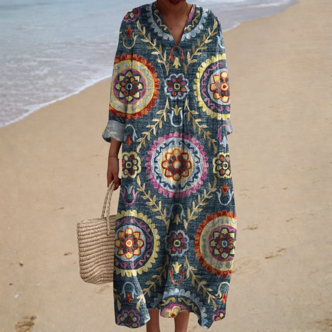 Figure-flattering Summer Dress with Print