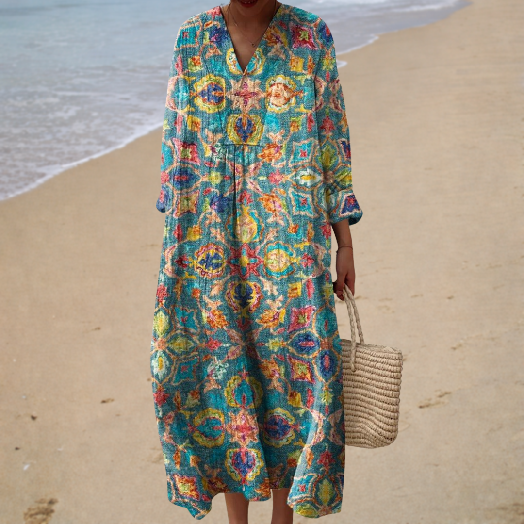 Figure-flattering Summer Dress with Print