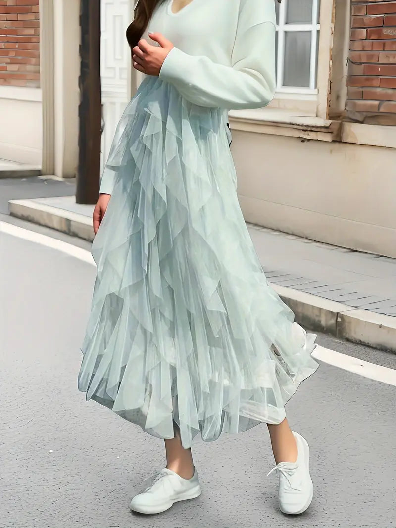 Cecil | Stylish Mesh Layered Tutu Skirt