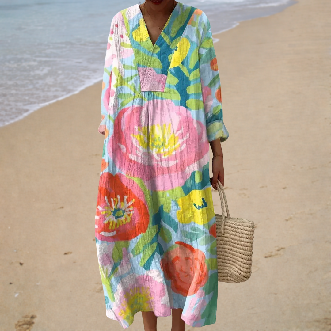 Figure-flattering Summer Dress with Print