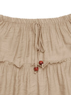 Bohemian Pleated Summer Maxi Skirt