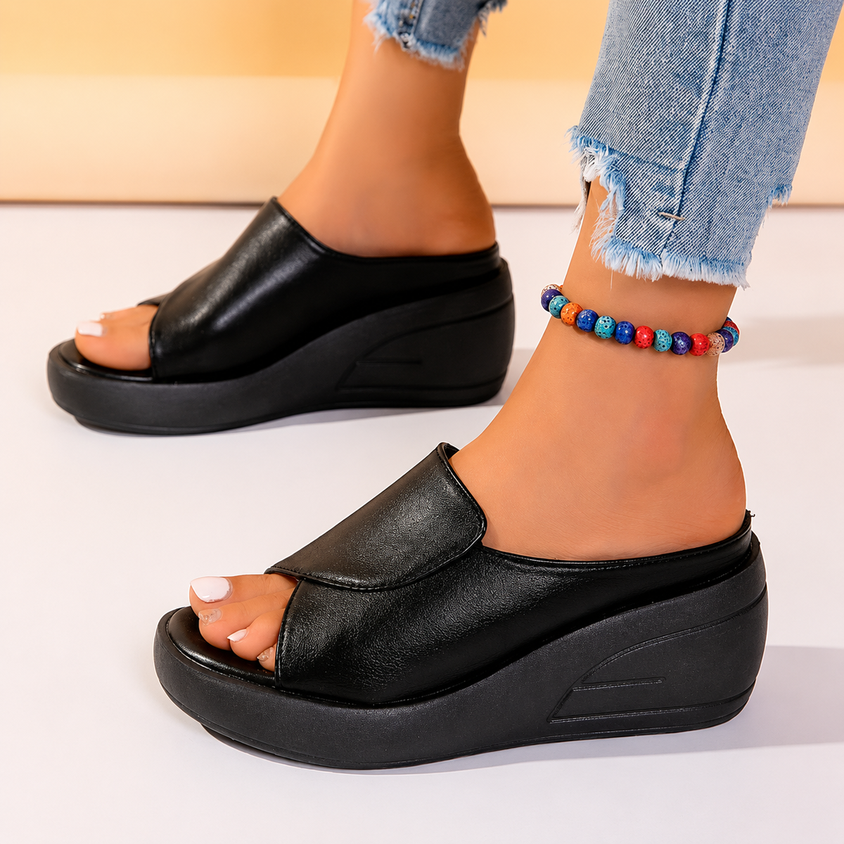 Celine | Cushioned Wedge Sandals