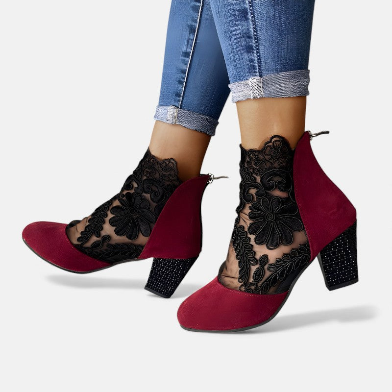 PIPPA | LACE HEELED ANKLE BOOTS