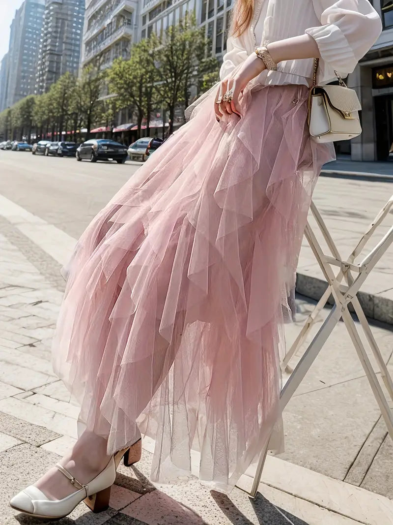 Cecil | Stylish Mesh Layered Tutu Skirt