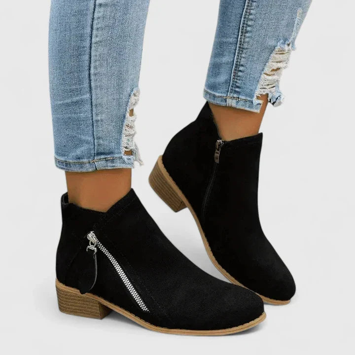 GWENDOLYN | ZIP-DETAIL ANKLE BOOTS