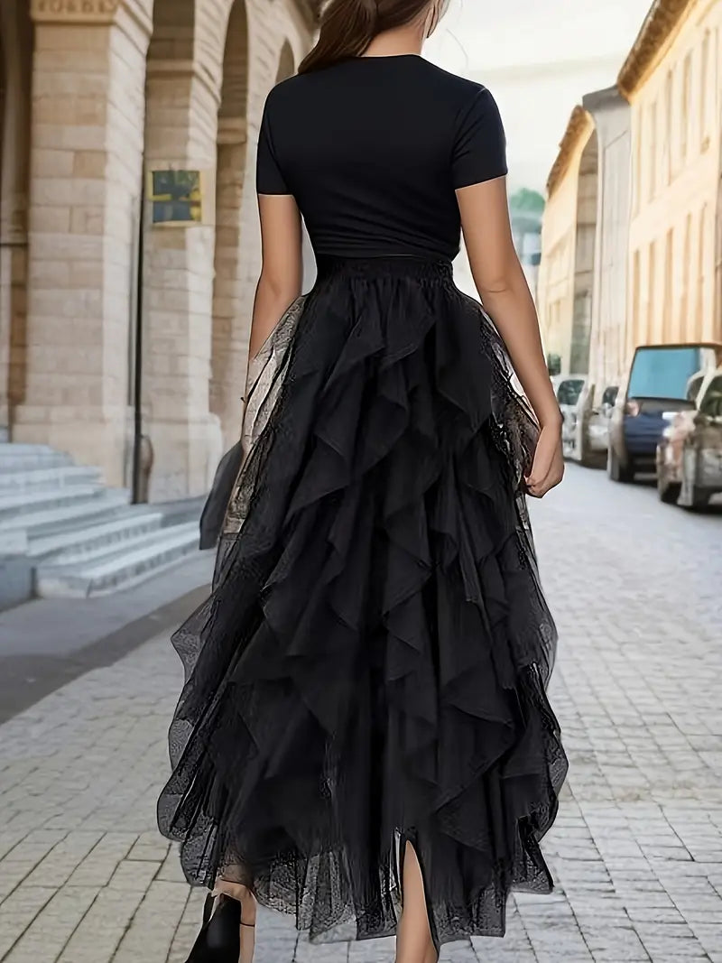 Cecil | Stylish Mesh Layered Tutu Skirt