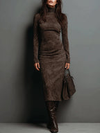 Ava | Suede Midi Dress