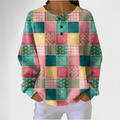 Agnes | Jumper with Colourful Patchwork Pattern