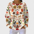 Alma | Cream Coloured Jumper with Autumn Forest Motif