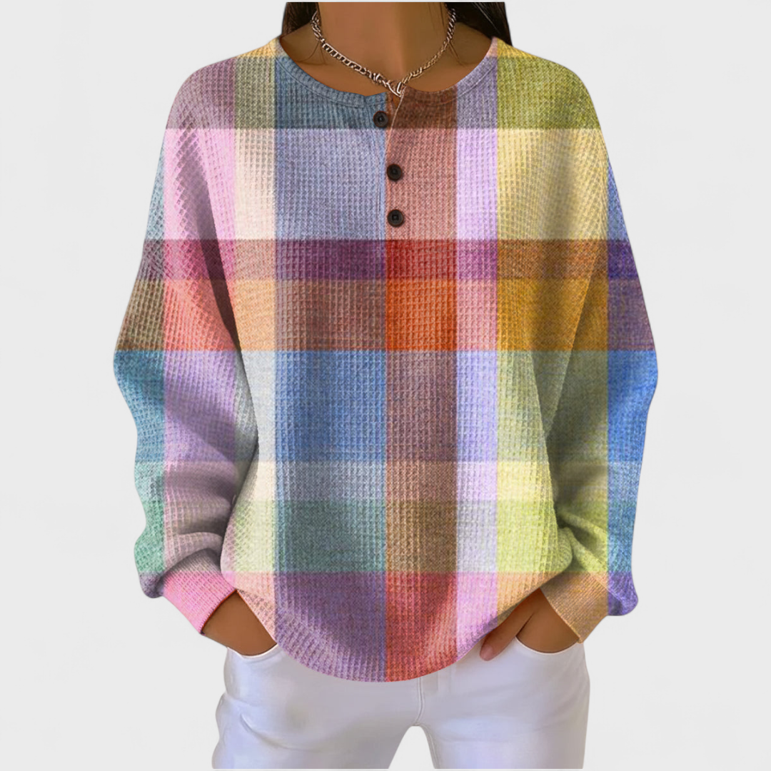 Adele | Jumper with Colourful Check Pattern