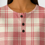 Emily | Pink Jumper with Check Pattern
