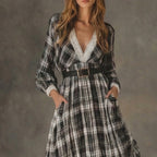 Marisela | Belted Check Maxi Dress