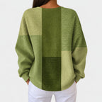 Harriet | Olive Green Jumper with Colour Block