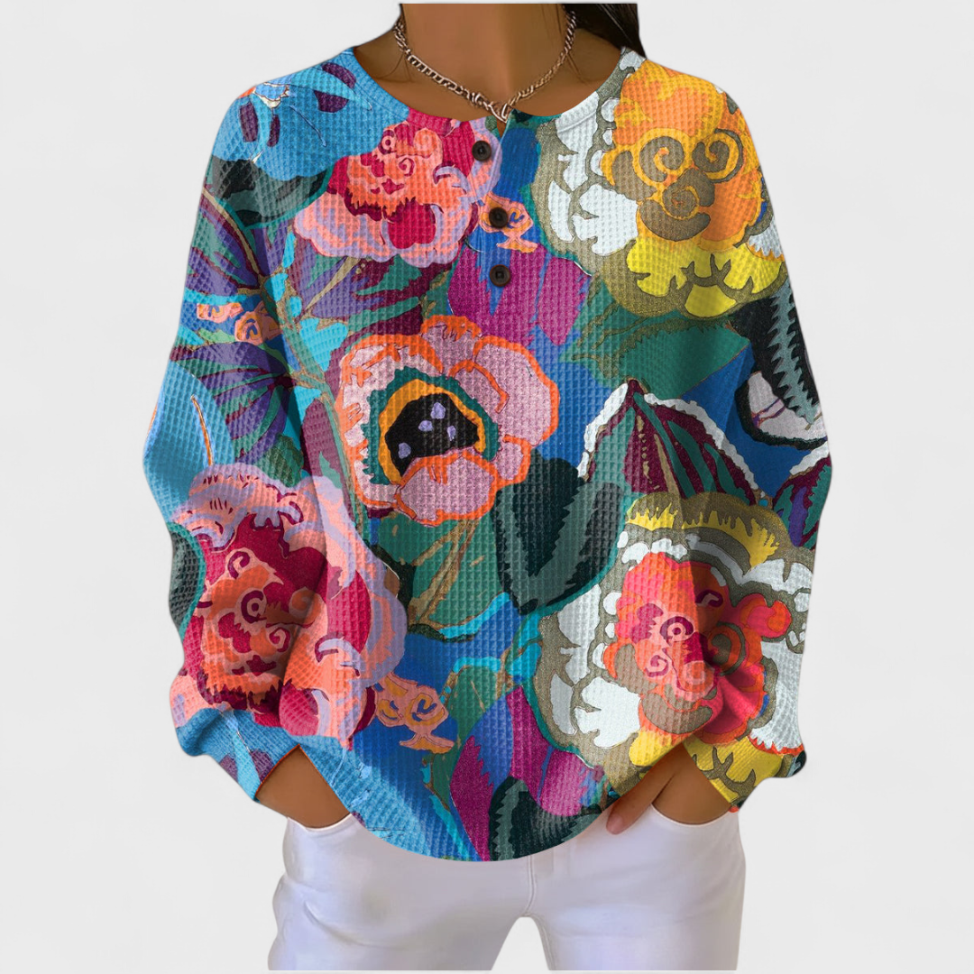 Ida | Jumper with Large Colourful Flowers