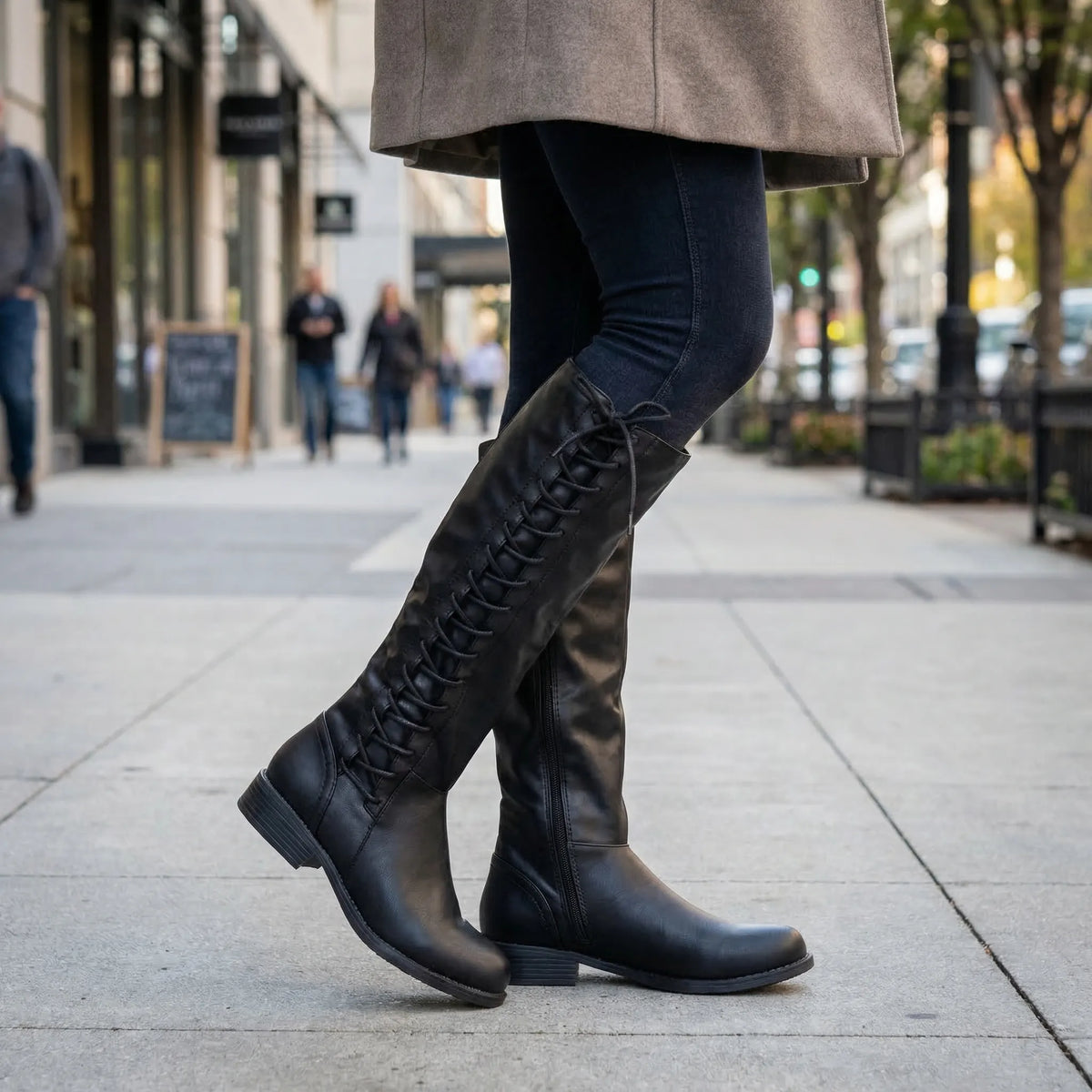 OTTILIE | LACE-BACK KNEE-HIGH BOOTS