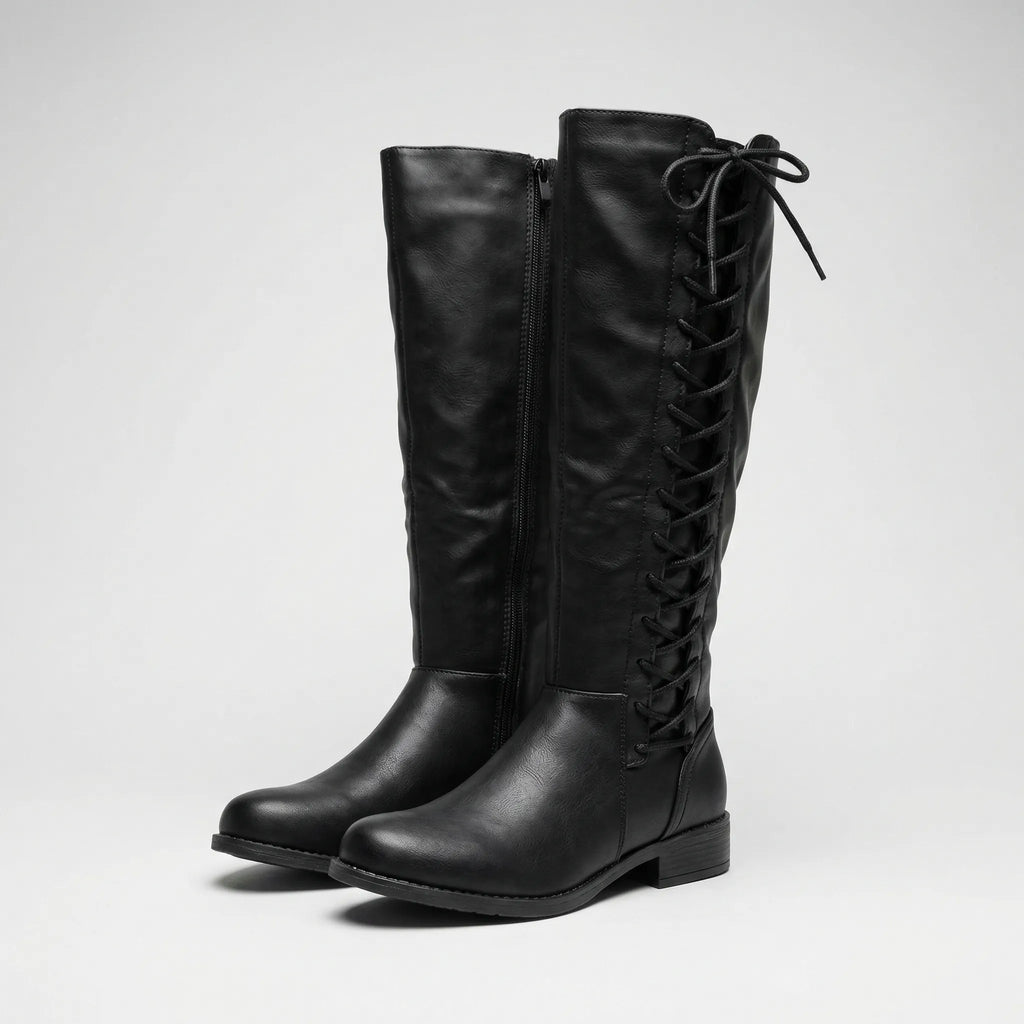 OTTILIE | LACE-BACK KNEE-HIGH BOOTS
