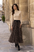 Maxi Skirt | Leopard Print & Flowing Tulle