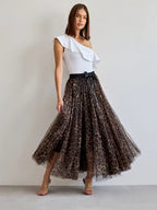 Maxi Skirt | Leopard Print & Flowing Tulle