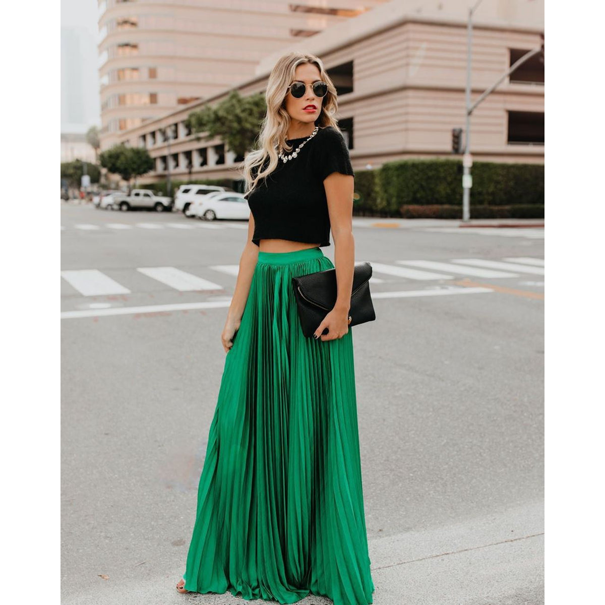Maxi Skirt | Pleated Fall & High Waist