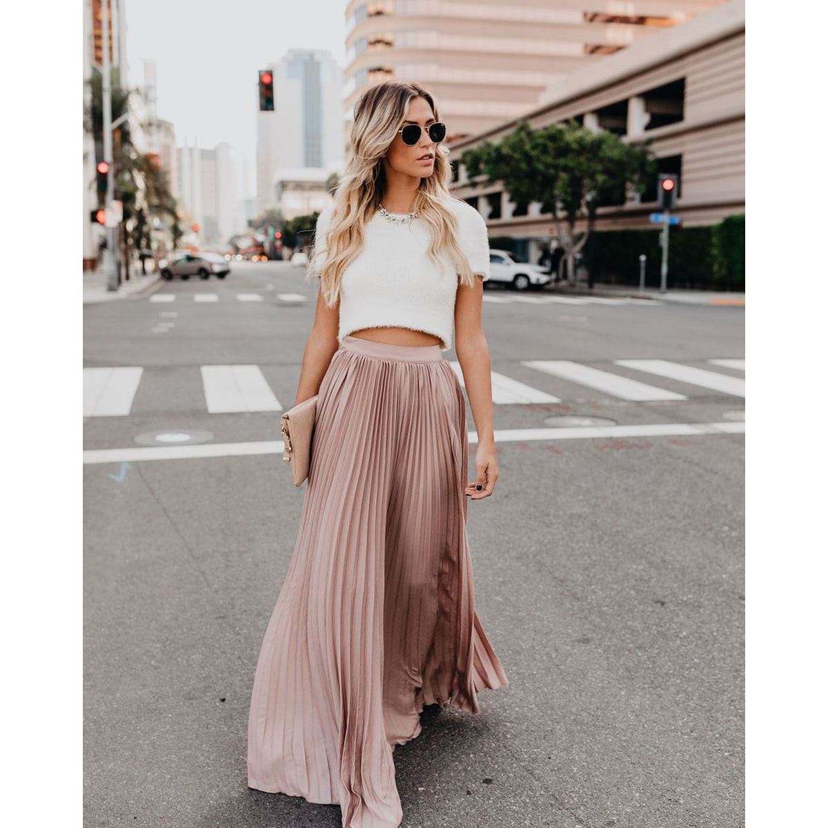 Maxi Skirt | Pleated Fall & High Waist