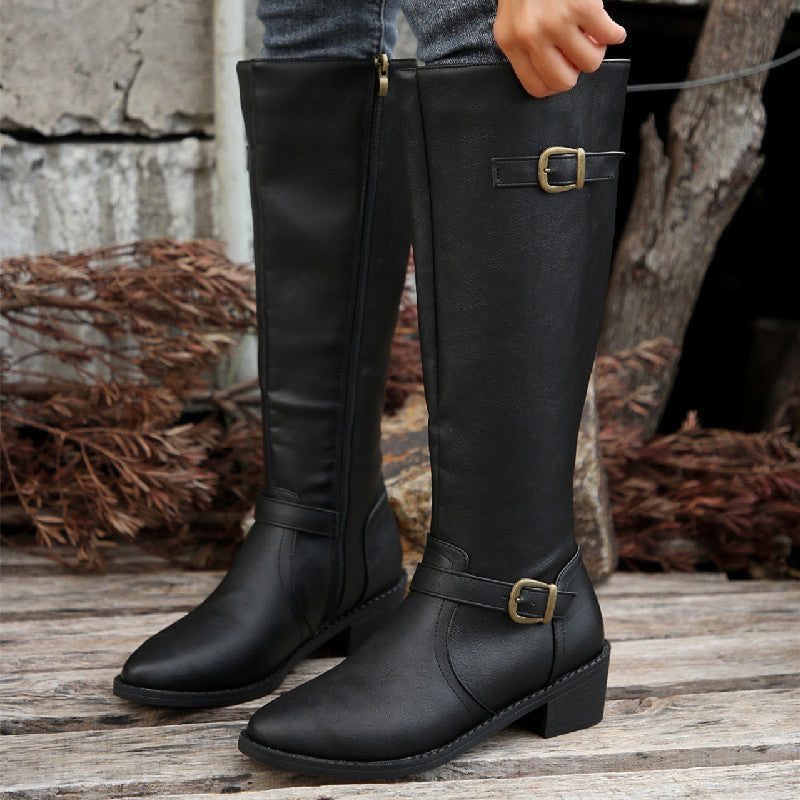 DAVINA | BUCKLE RIDING BOOTS