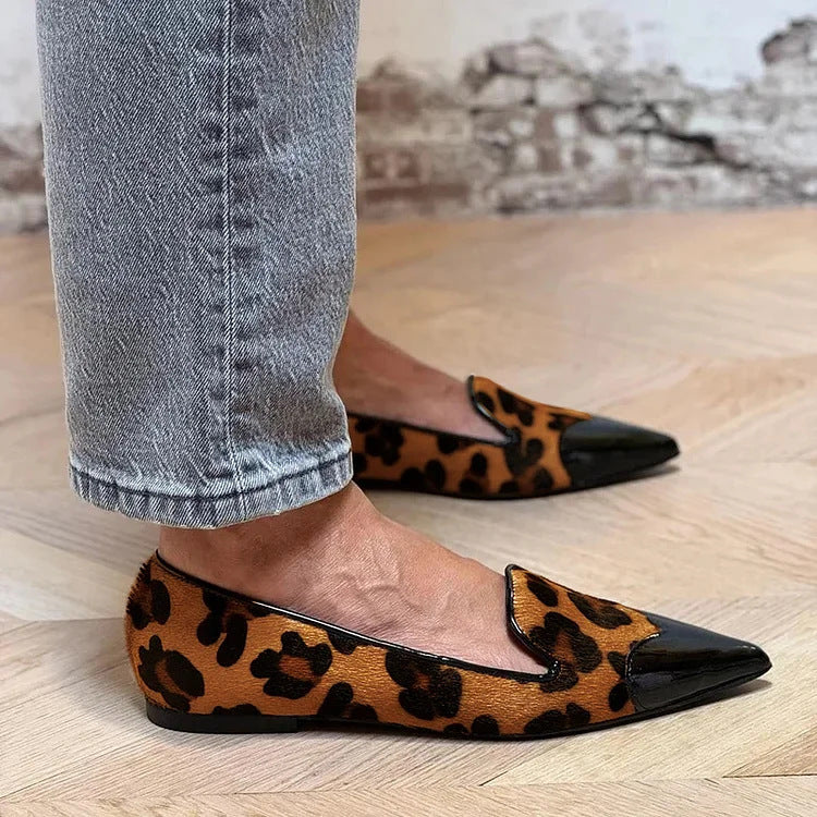 Avera | Contrast Toe Leopard Flats