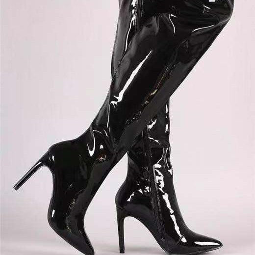 SASKIA | METALLIC OVER-THE-KNEE BOOTS