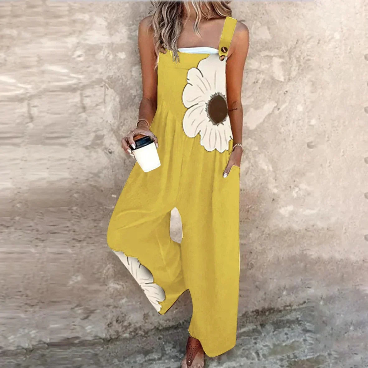 Comfortable Printed Dungarees