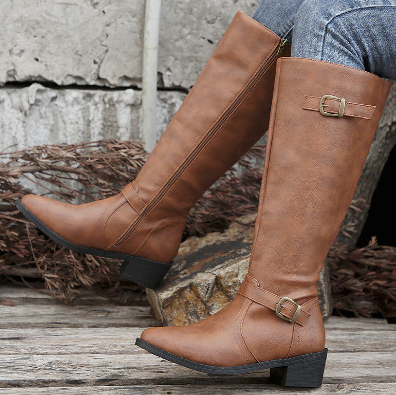 DAVINA | BUCKLE RIDING BOOTS