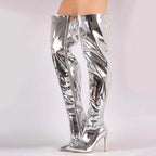 SASKIA | METALLIC OVER-THE-KNEE BOOTS