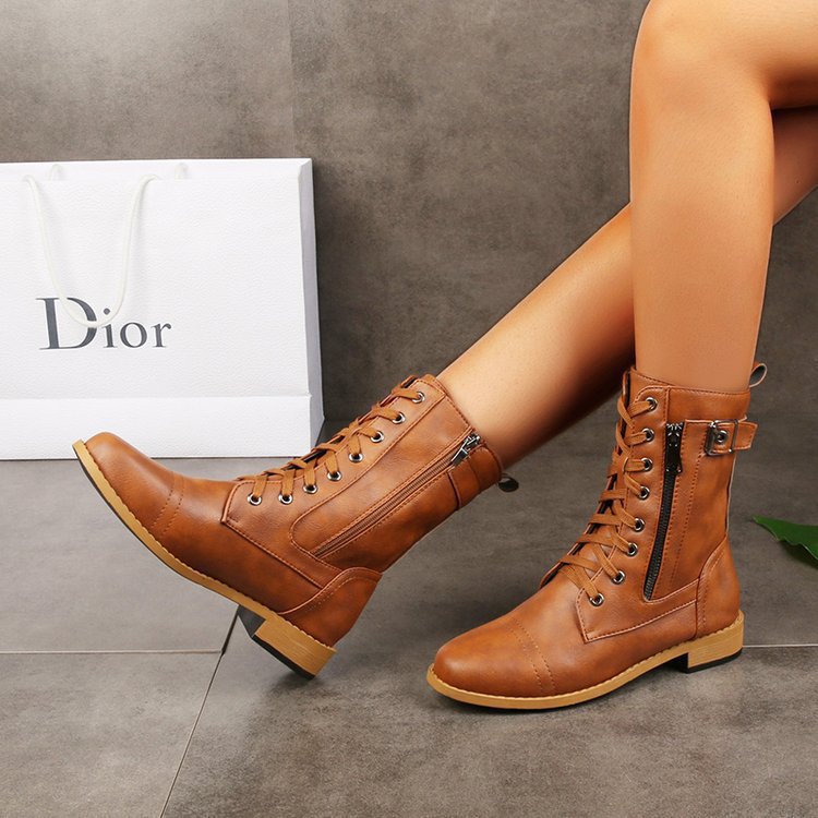 ODETTE | LACE-UP BUCKLE BOOTS