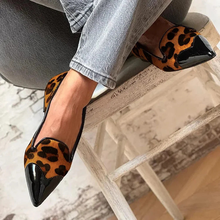 Avera | Contrast Toe Leopard Flats