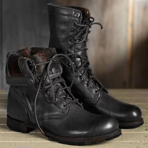GEORGINA | LACE-UP MID-CALF BOOTS