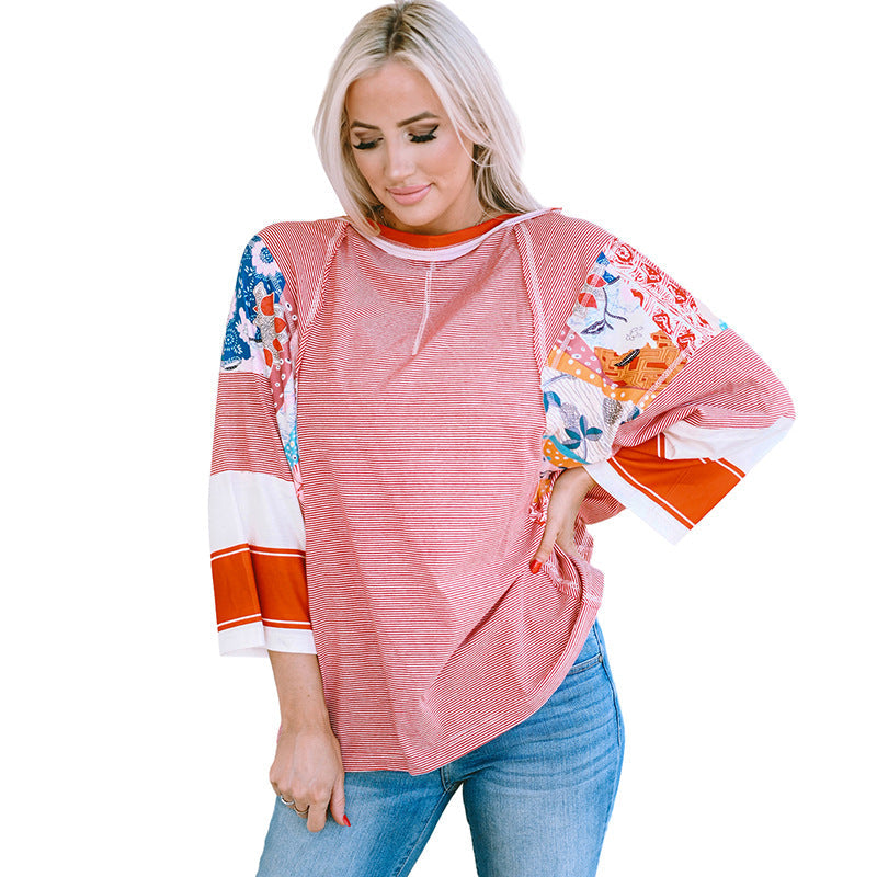 BAILEY | Lightweight Patchwork Batwing Top